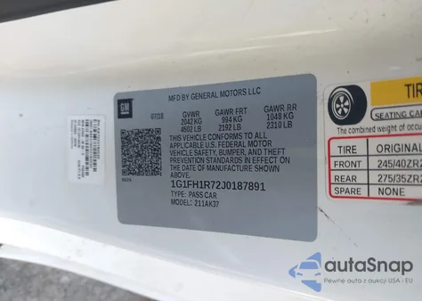 2018 Chevrolet Camaro 2Ss from USA, damaged, VIN 1G1FH1R72J0187891